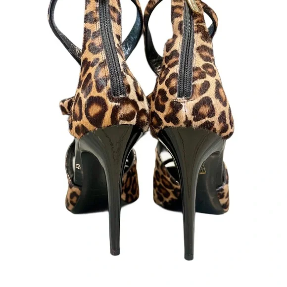 Tamara Mellon Black Patent Heels with Leopard Accents - Picture 8 of 9